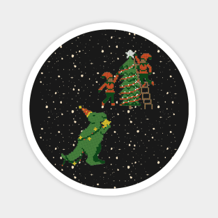 T- rex christmas tree star topper Magnet